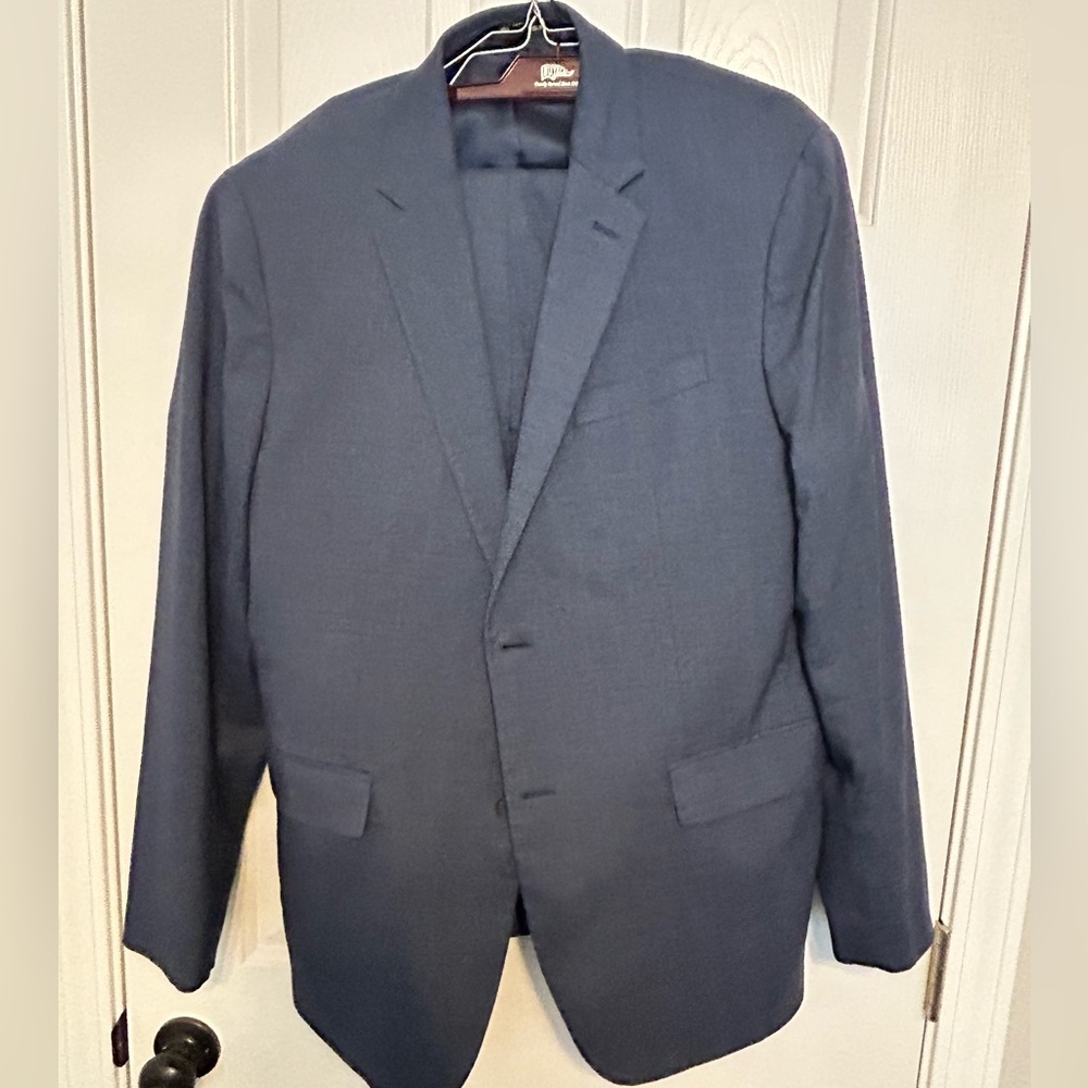 Banana Republic Blue Plaid Suit with two pairs of slacks